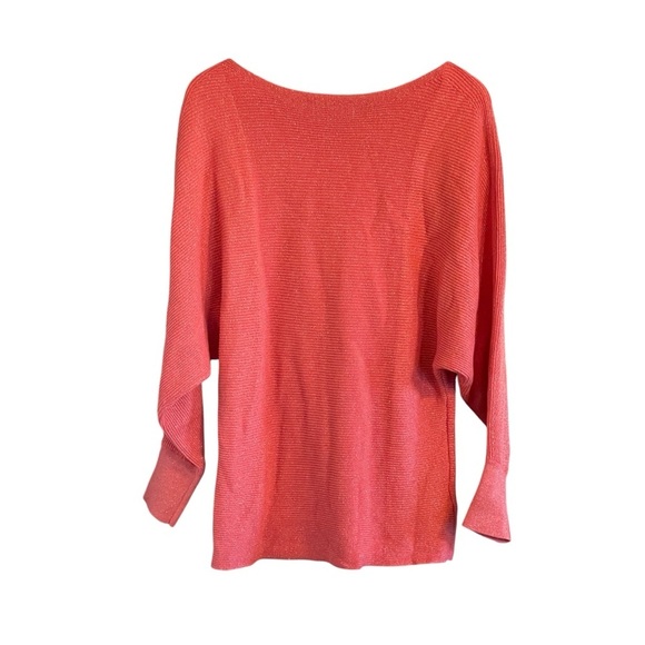 Tommy Bahama Womens Bonita Coral Sparkle Dolman Sleeves Sweater Knit Size Medium - Picture 2 of 7